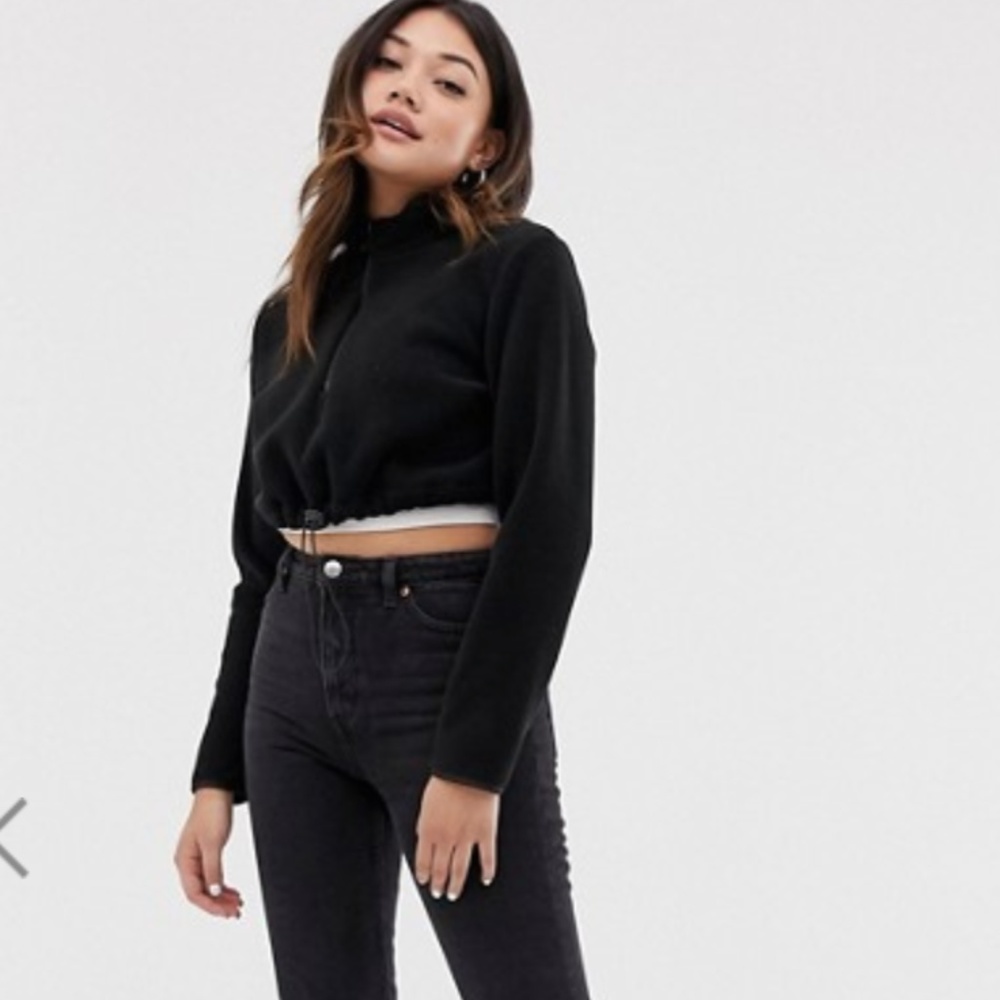 CROPPED FLEECE WITH ZIP
